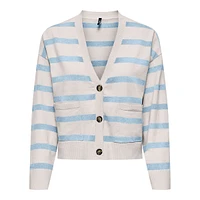 Ama Striped V-Neck Cardigan