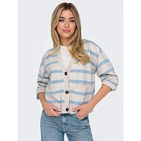 Ama Striped V-Neck Cardigan