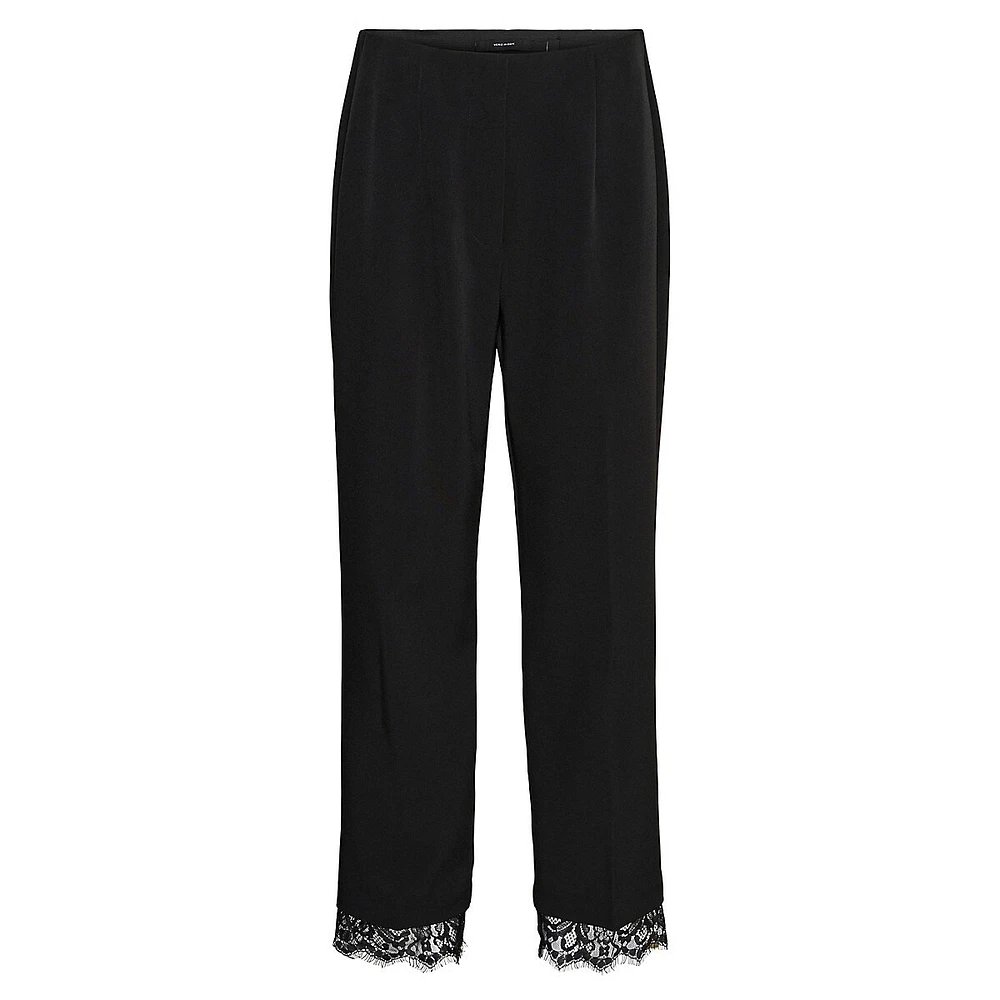 Plus Lulu Slim-Fit High-Waist Lace-Trim Pants