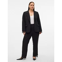 Plus Clulu Lace-Cuff Fitted Blazer