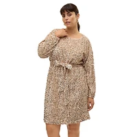 Plus Robe Bella à col bateau et sequins noués