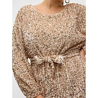 Plus Bella Tied Sequin Boatneck Dress