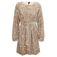 Plus Bella Tied Sequin Boatneck Dress