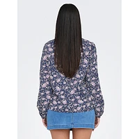 Miva Ruffled-Collar Printed Blouse