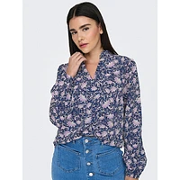 Miva Ruffled-Collar Printed Blouse