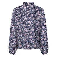 Miva Ruffled-Collar Printed Blouse