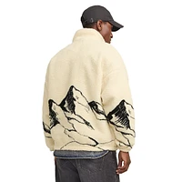 Jordoug Mountain-Print Teddy Jacket