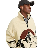 Jordoug Mountain-Print Teddy Jacket