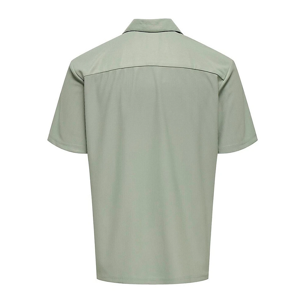 Kari Plissé-Textured Short-Sleeve Shirt