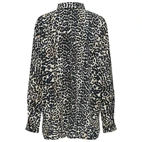 Mezzy Leopard-Print Viscose Button Down Shirt