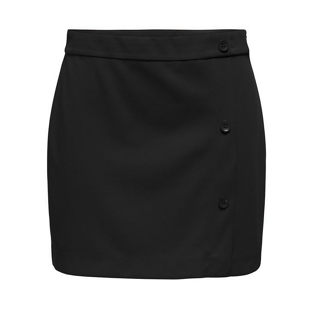 Faux Wrap Short Skirt