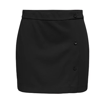 Faux Wrap Short Skirt