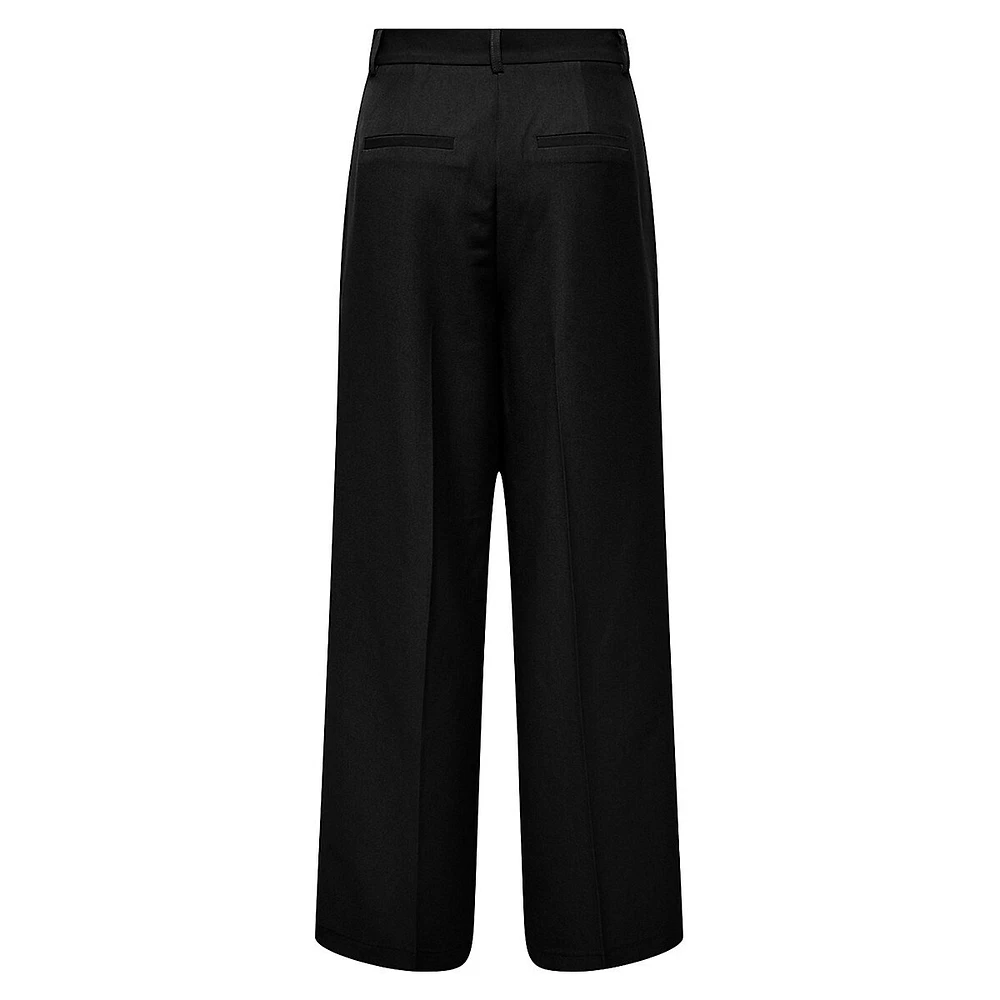 Pleated Wide-Leg Dress Pants