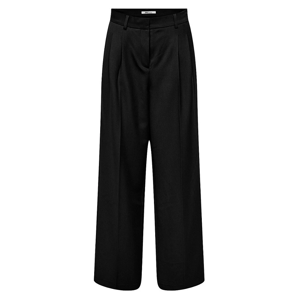 Pleated Wide-Leg Dress Pants