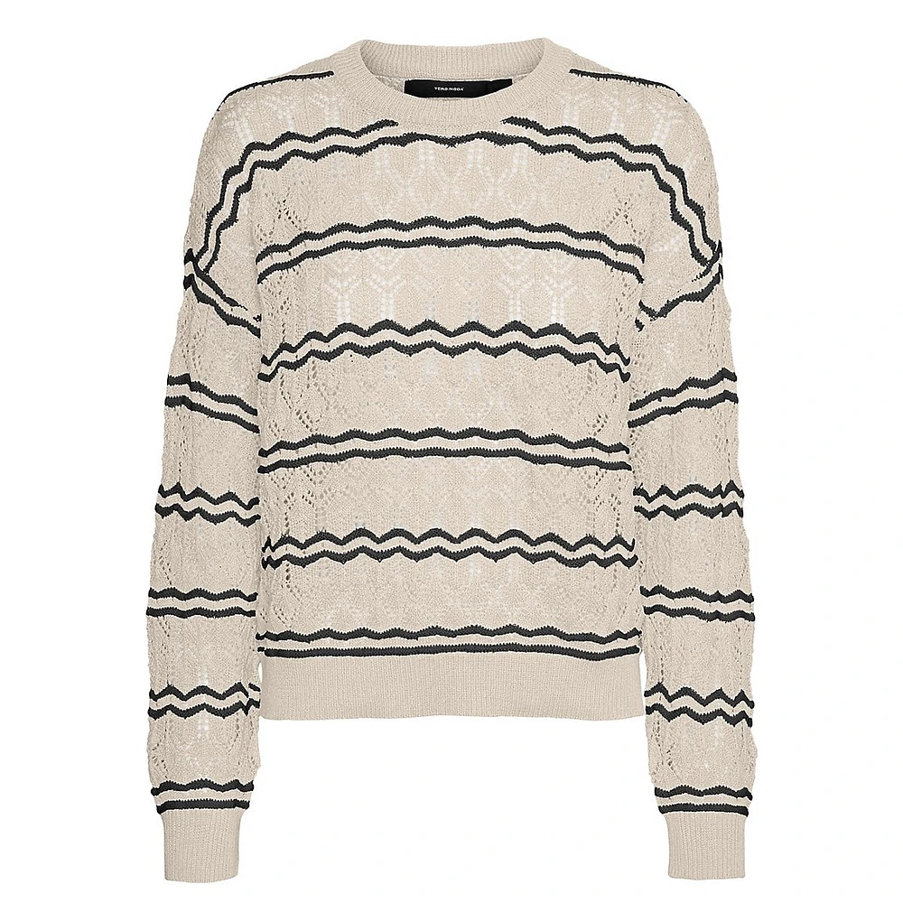 Bella Striped Pointelle Sweater