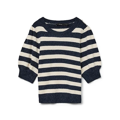 Bella Striped Pointelle Sweater