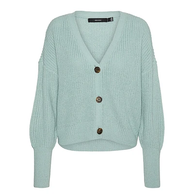 Cardigan à manches blousantes et encolure en V