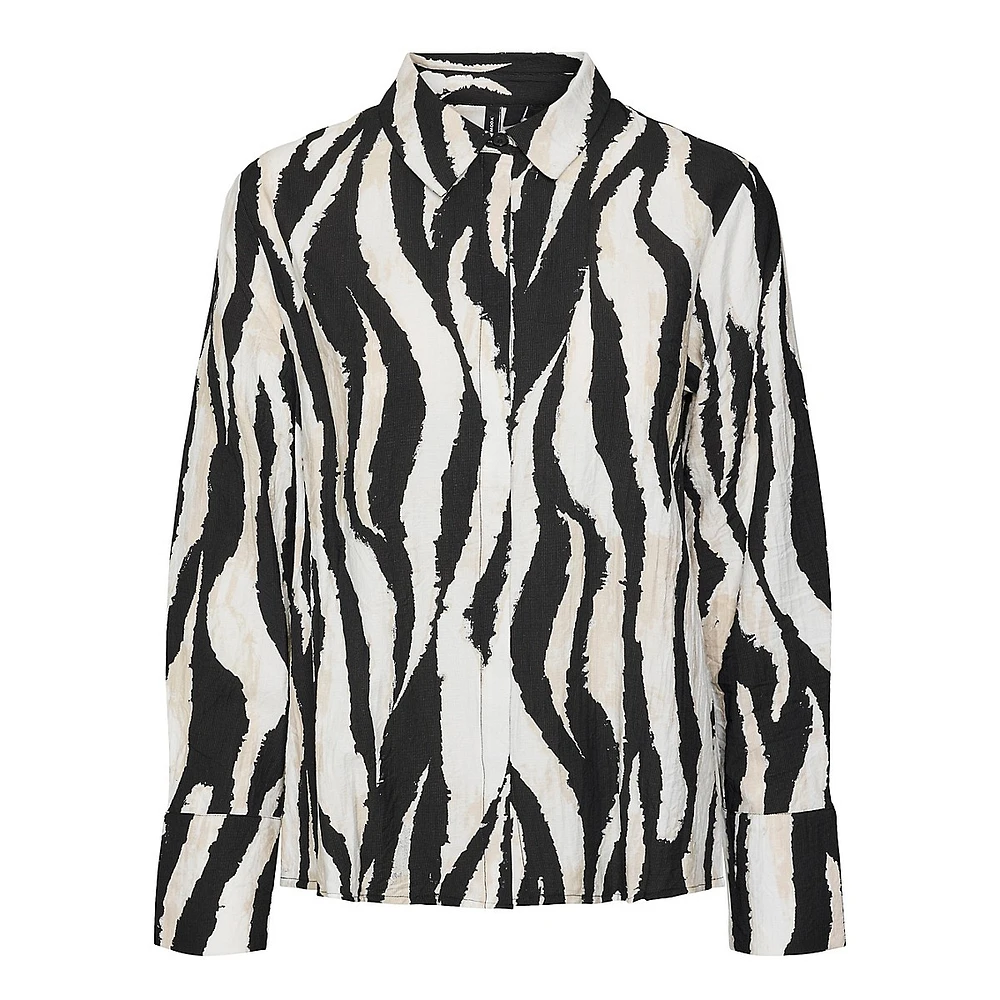 Sara Zebra-Stripe EcoVero-Blend Shirt