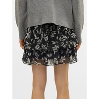 Tiered Print Mini Skirt