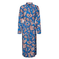 Paisley-Print Midi Shirt Dress