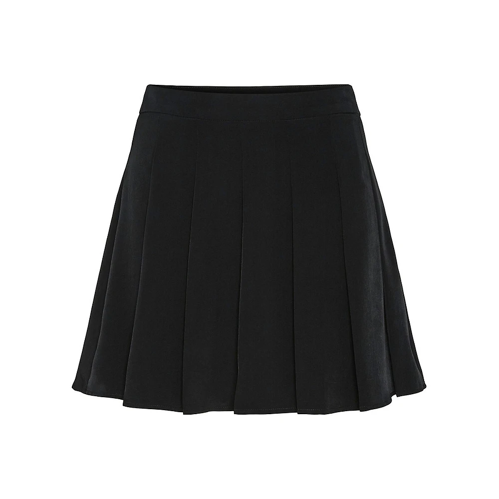 Julina Pleated Woven Mini Skirt