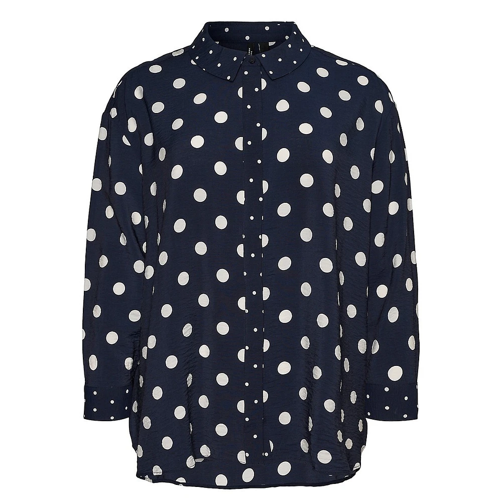 Plus Polka-Dot Tunic Shirt