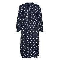 Plus Polka-Dot Midi Shirt Dress