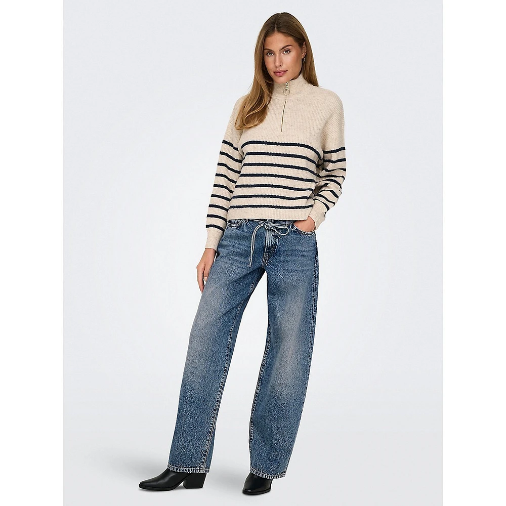 Gianna Barrel-Fit Tie-Waist Straight-Leg Jeans