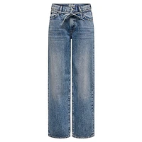 Gianna Barrel-Fit Tie-Waist Straight-Leg Jeans