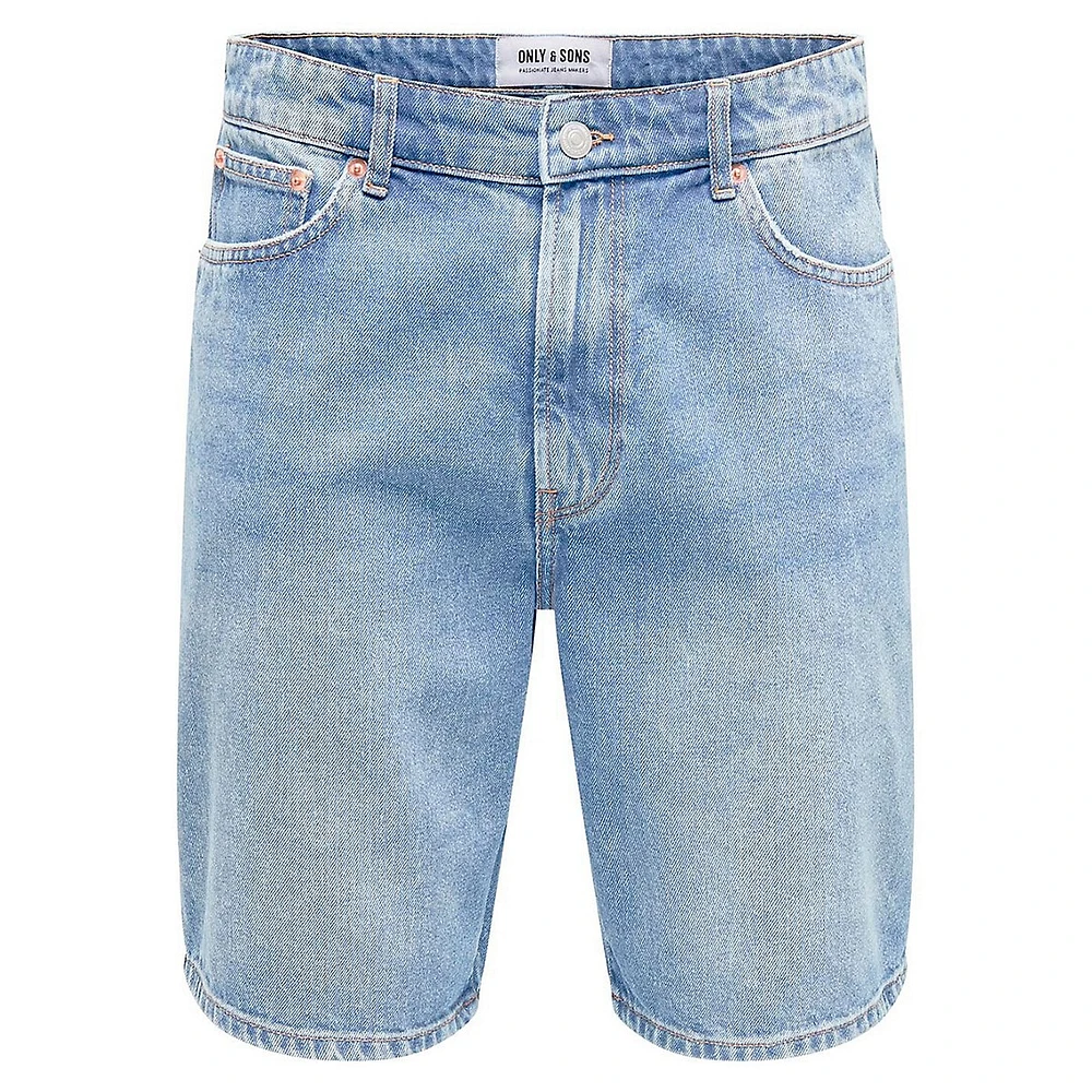 Short ample en jean délavé