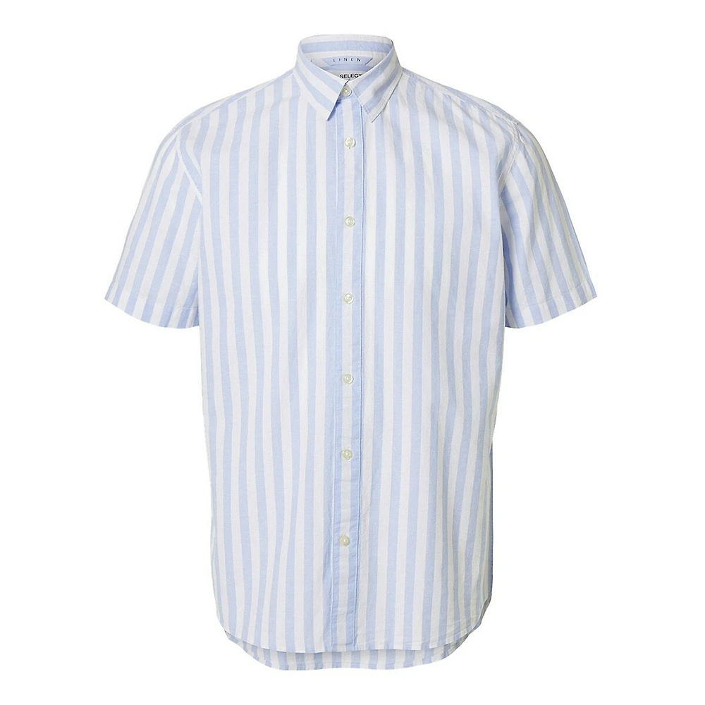 Cotton & Linen Short-Sleeve Shirt