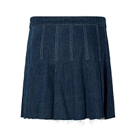 Fabia Plissé Denim Mini Skirt