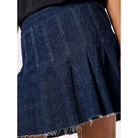 Fabia Plissé Denim Mini Skirt