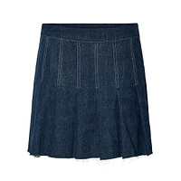 Fabia Plissé Denim Mini Skirt