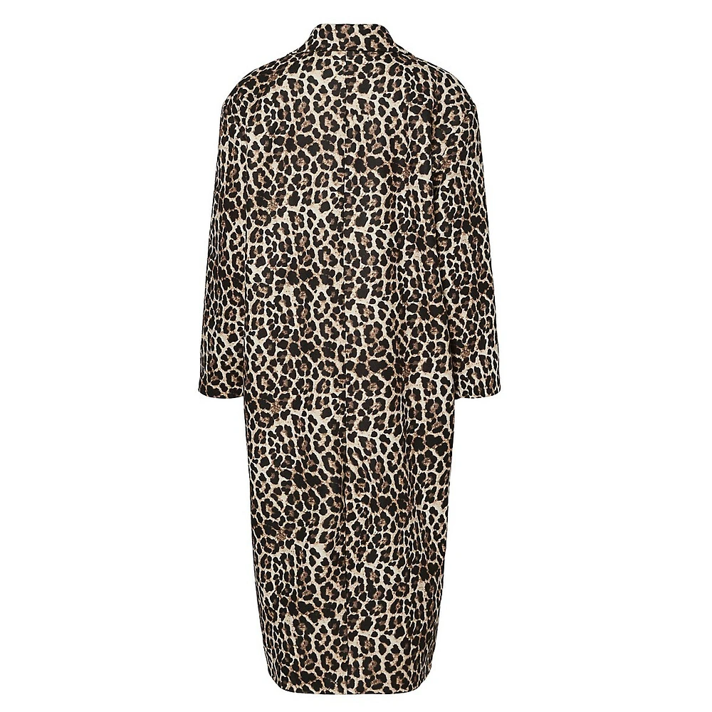 Savannah Leopard-Print Coat