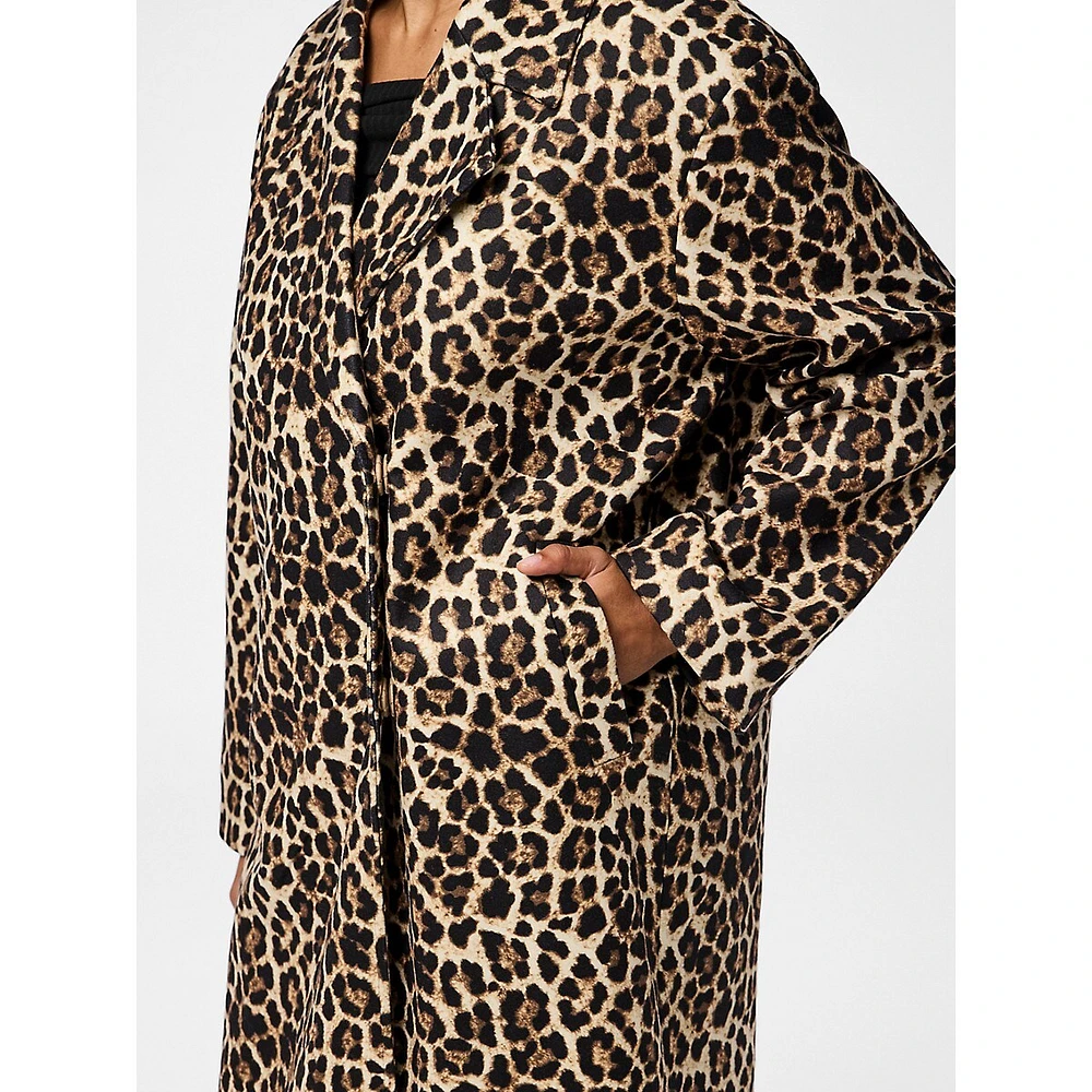 Savannah Leopard-Print Coat