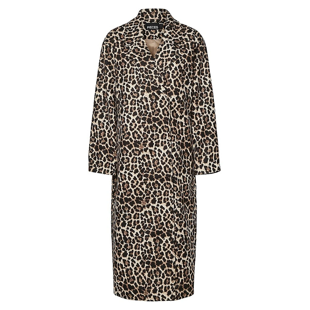 Savannah Leopard-Print Coat