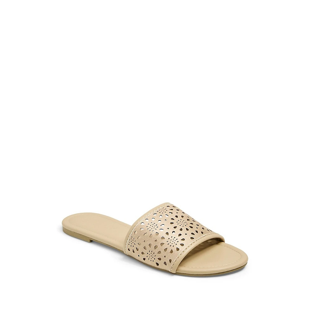 Sona Laser-Cut Flat Sandals