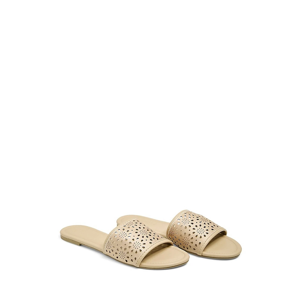 Sona Laser-Cut Flat Sandals
