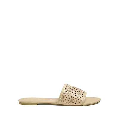 Sona Laser-Cut Flat Sandals
