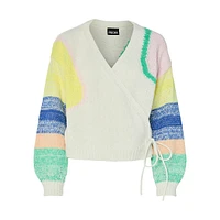 Colourblock Wrap-Style Cardigan