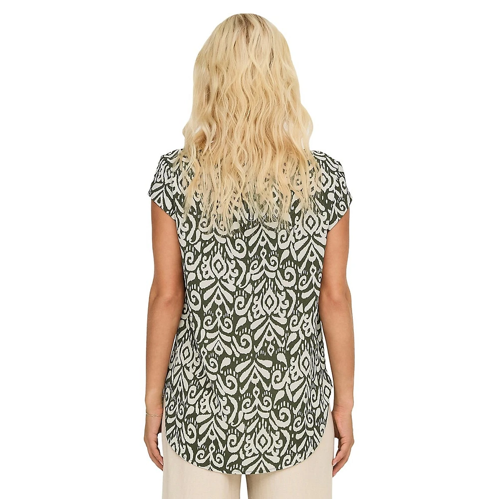 Printed Vic Short-Sleeve Top