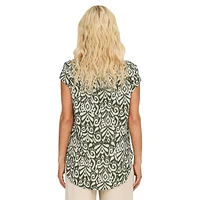 Printed Vic Short-Sleeve Top