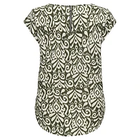 Printed Vic Short-Sleeve Top