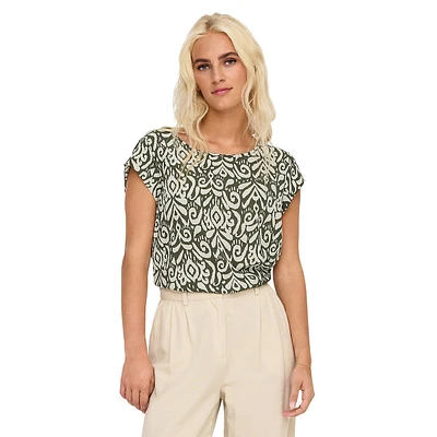 Printed Vic Short-Sleeve Top