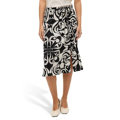 Page Tied Printed Midi Skirt