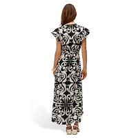 Page Tied Sleeveless Maxi Wrap Dress