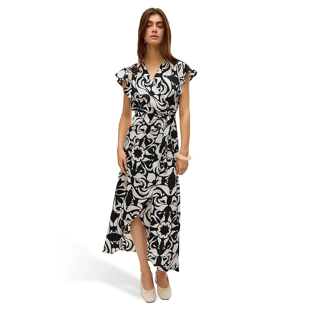 Page Tied Sleeveless Maxi Wrap Dress
