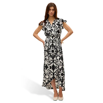 Page Tied Sleeveless Maxi Wrap Dress