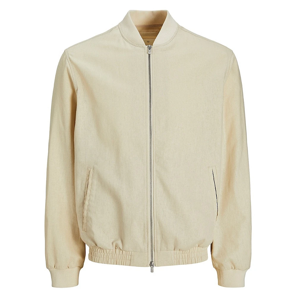 Leister Cotton-Linen Bomber Jacket